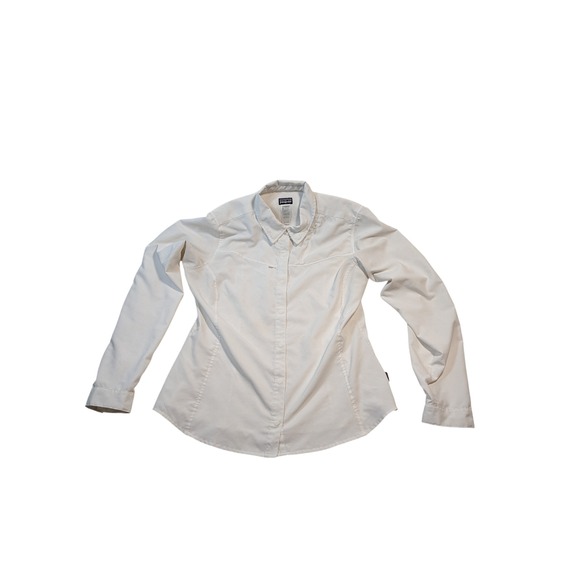 Patagonia Tops - Patagonia Women Long Sleeve Snap Front Fishing Hiking Shirt 10 White Ripstop